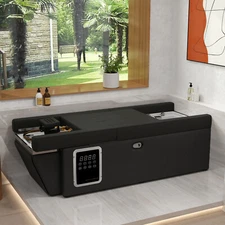 Black Shampoo Bowl Massage Bed Backwash Head Therapy Spa Footbath Beauty Salon