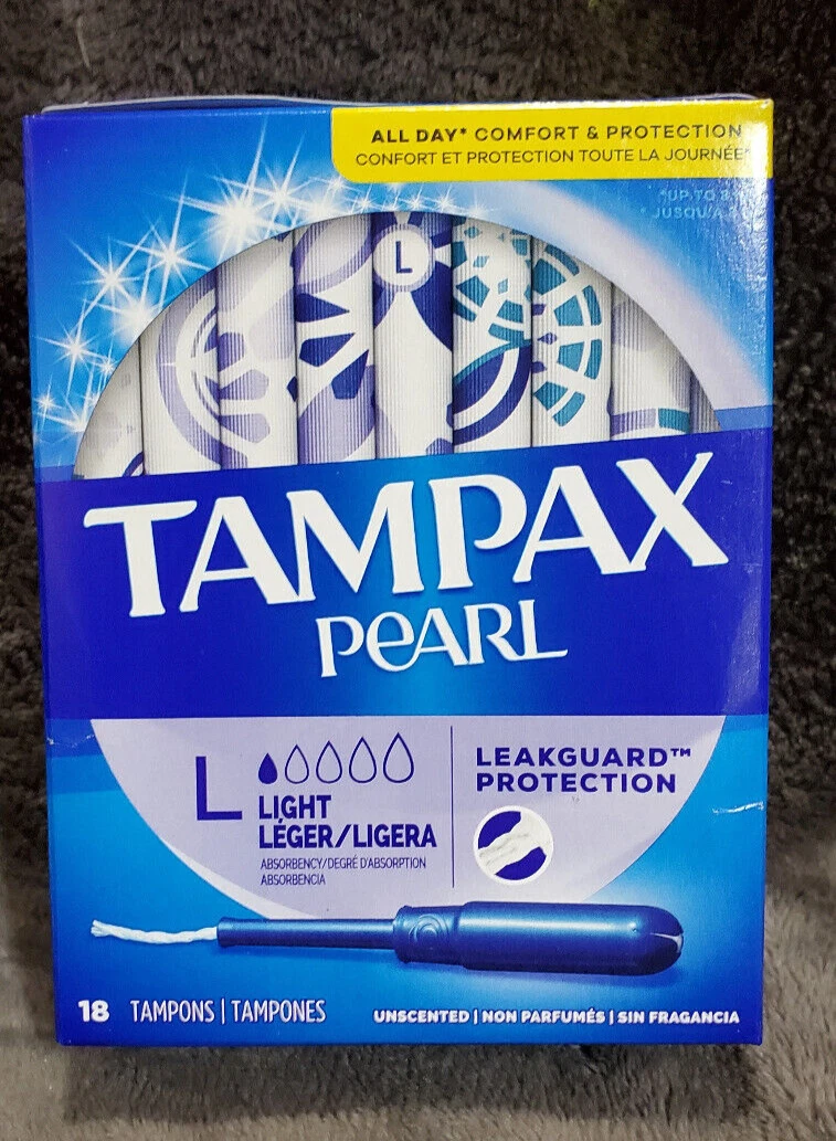 Lot of 2Tampax Pearl Tampons Light Absorbency W/ Leakguard Braid Unscented  18 CT