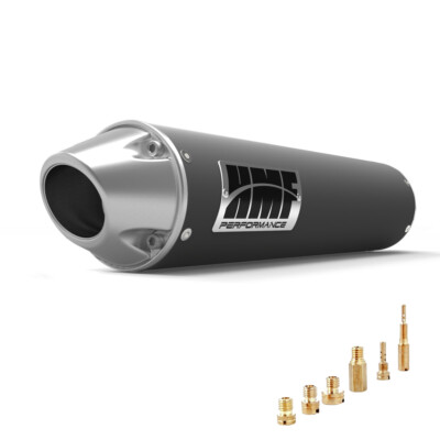 HMF Yamaha Wolverine 450 Slip On Exhaust Gun Metal w/Euro + Jets (06-10)