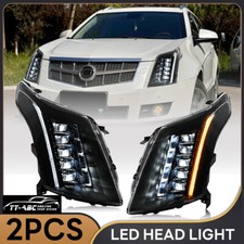 Pair Full Led Headlight Assembly For Cadillac Srx 2010-2016 Projector Front Lamp