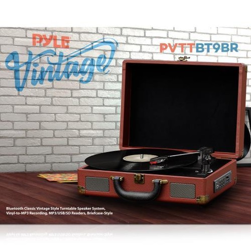 Pyle PVTTBT9BR Bluetooth Brown Classic 