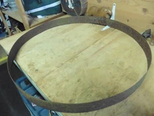 Vintage metal Wine Beer Barrel strap belt rusty but solid steam punk 24.5" x 2"