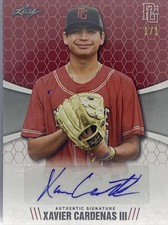 2021 LEAF PERFECT GAME RED PAPER AUTO XAVIER CARDENAS III 1/1