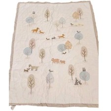 Pottery Barn Kids Dakota Baby Toddler Crib Quilt Girls and Boys Animals Vguc