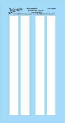 Décalcomanies Bandes De Course INTERDECAL Argent 1/43 - 68x32mm (neuf)