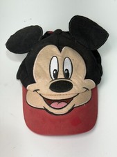 Disney Mickey Mouse Kids One Size Black Beige Adjustable Strapback Hat/Cap