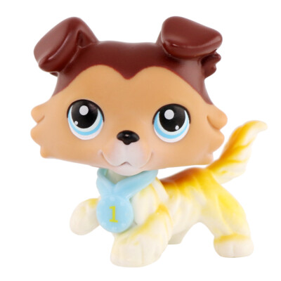 Mini Pet Shop LPS Collie 58 Paw up & Collar Who Love LPS Kids Gift Rare