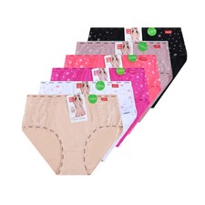 6 Women Panties Brief Floral NATURAL COTTON Underwear XL 9-10 