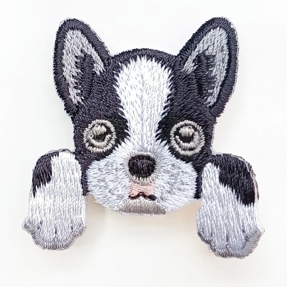 Brooch Backpack Tote Bag Pin Embroidery Cartoon Lifelike Pug Boston Terrier Dog Foto 2 de 4