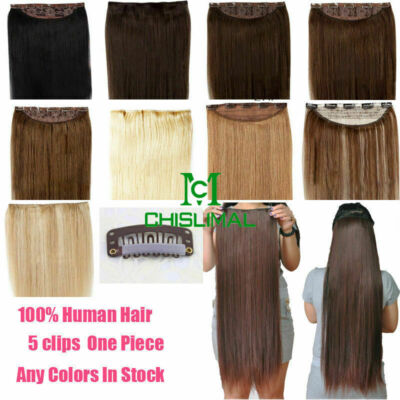 Long Hair 100g 120g 140g Full Head One Piece Clip In Remy Human Hair Extensions