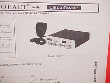 1978 PACE CB RADIO SERVICE SHOP MANUAL MODEL 8047