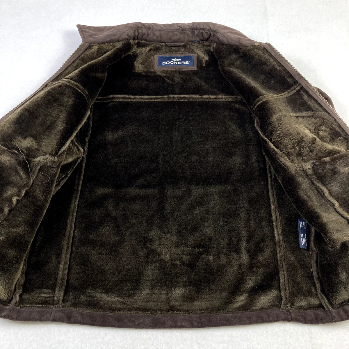 Dockers Faux Leather Jacket Mens Medium Brown Faux Fir Lined Dockers Faux Leather Jacket Mens Medium Brown Faux Fir Lined