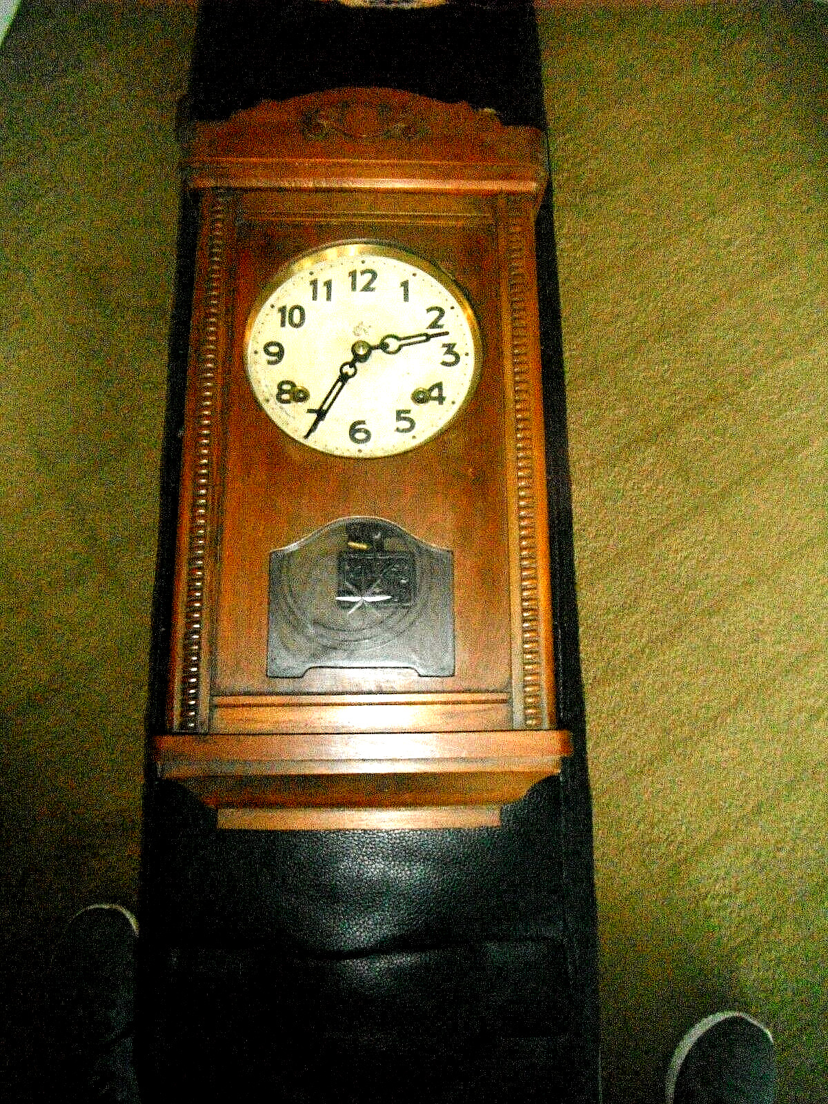 Antique Chimming Japanese Wooden Wall Clock