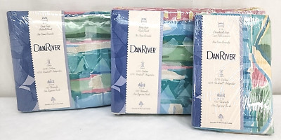 Vintage Dan River Sheet Set King Size Kalahar Fitted Flat Pillow Cases NEW