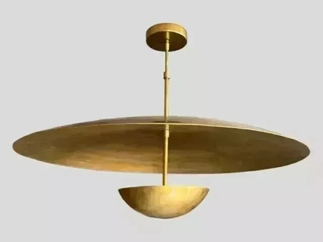 1950's Mid Century Vintage Pendant light Brass Italian Sputnik Fixture Lights. - Image 3 of 4