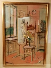 BRUNO MARTINI (VENEZIA, 1911-1979) ACQUERELLO 60X40 CM DIPINTO ANNI 70 FIRMATO