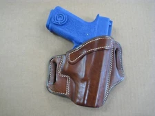 Azula Leather 2 Slot Pancake Belt Holster For Polymer 80 Poly 80 TAN RH