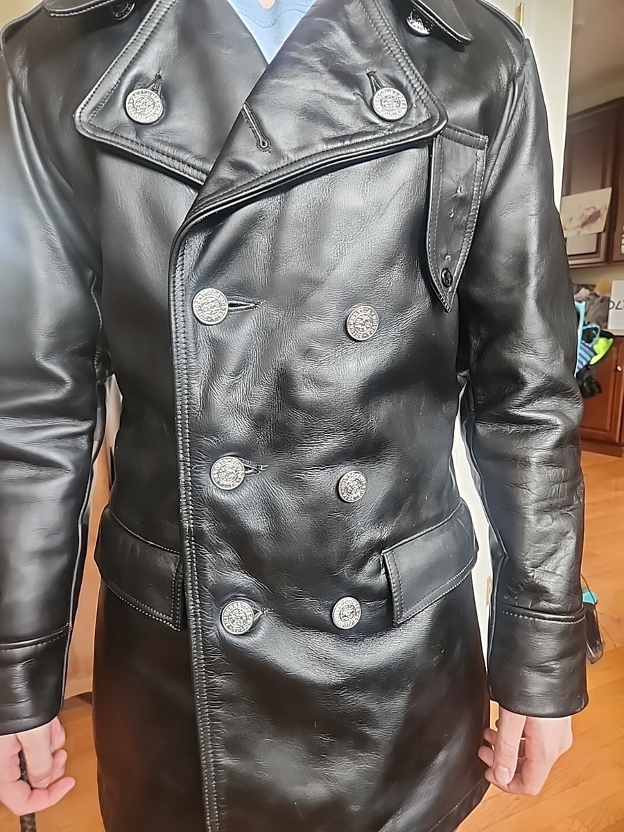 Vtg 60s 70s Leather Philadelphia Police Jacket Trooper Z