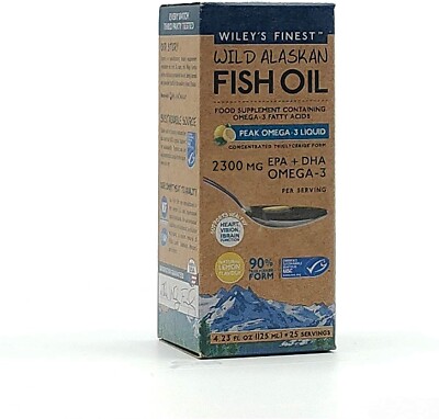 Wiley's Finest Wild Alaskan Fish Oil Peak Omega 3 2300mg 125ml Liquid 25 Portionen