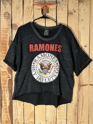 Ramones Hey Ho Let s Go Bravado Sweatshirt Crop Top Shirt Black Women s Medium