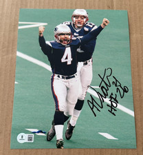 ADAM VINATIERI SIGNED NEW ENGLAND PATRIOTS 8X10 PHOTOW/HOF26 BECKETT BAS