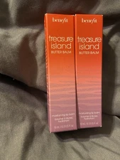 (2) Pack Benefit Treasure Island Butter Balm-Island Poppy .33 fl oz New in Box