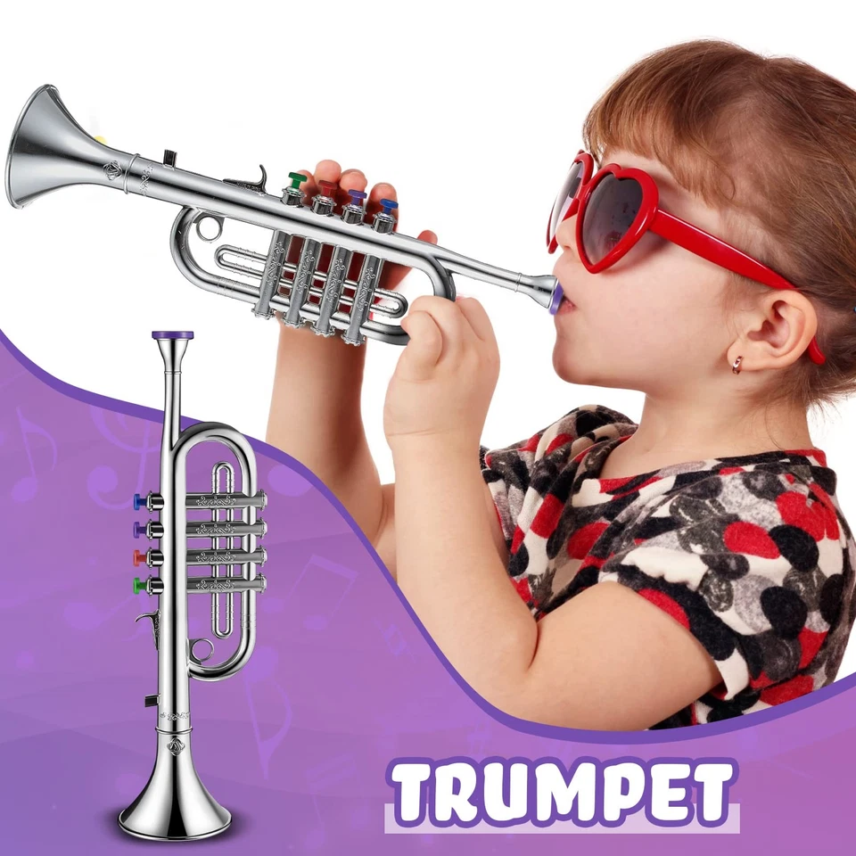 Trompeta Para Niños Instrumento Musical De Viento Juguete Educativo Ninos NUEVO. Foto 4 de 4