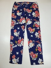 Old Navy Pixie Floral Ankle Pants Women's Size 2 Regular Blue Mid Rise...