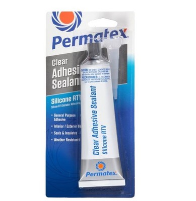 Permatex 80050 Clear RTV Silicone Adhesive Sealant, 3 oz