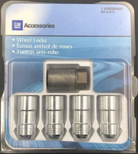 General Motors Accessories Wheel Lock Nuts 4-Pack with Lock Key - OEM - 09599493