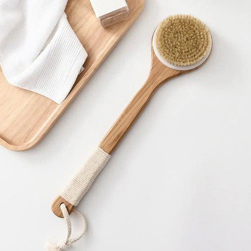 Body Brush Long Handle Bath Shower Back Scrubber for Skin Exfoliation Bath Tool - Imagen 9 de 12