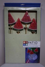 NEW - Patio Companion Watermelon Picnic Light Citronella Outdoor Candles 4pk