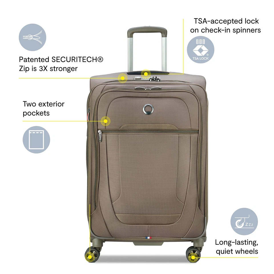 Helium DLX Softside Expandable Luggage with Spinner Wheels, Navy Blue, Checke... - Image 2 of 4