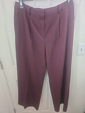 NWT Womens Talbots Wide Leg Wool Blend Dress Pants 12 Burgundy NWT Career
