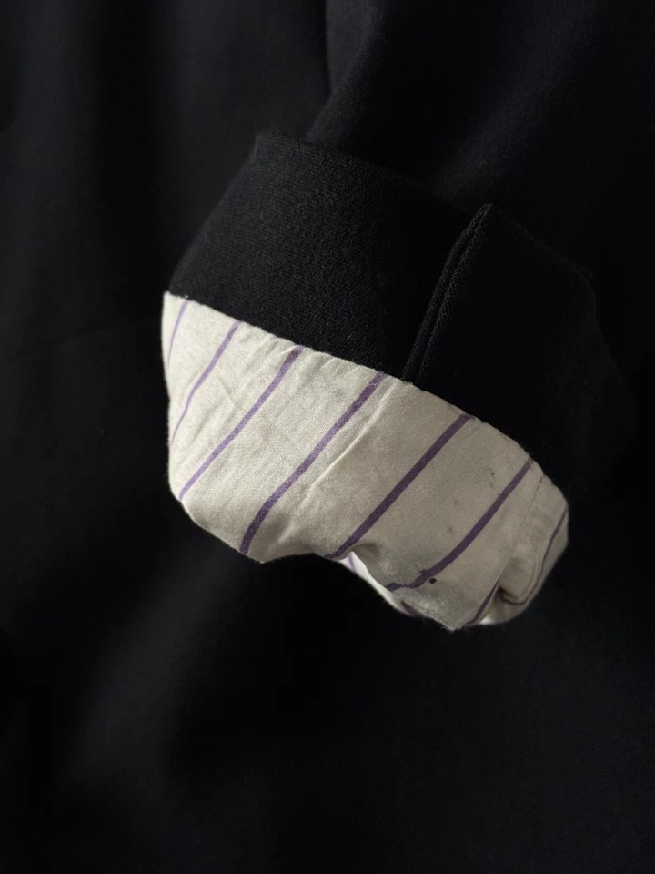 Antiguo abrigo suizo de lana negro a medida con fecha de 1925 Foto 4 de 4