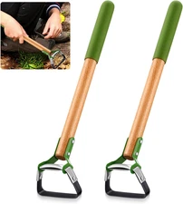 2 Pcs Mini Garden Hula Hoes for Weeding 17 Inch Long Stirrup Hoe Tools Scuffle H