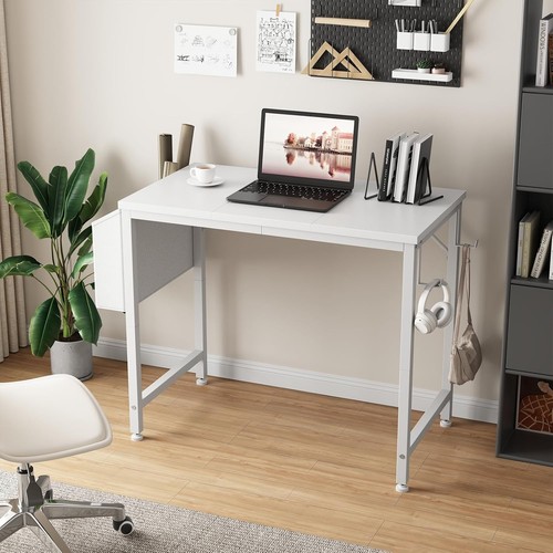 Small White Desk Small Spaces 32 Inch Kids Girls Study Writing Desks Bedroom - Picture 2 of 10