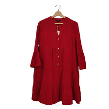 Quince Basic Sleeved Dress Wild Cherry M