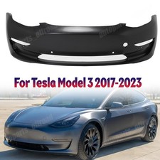 Fit For 2017-2023 Tesla Model 3 Front Bumper Cover Fascia w/ Park Sensor Hole