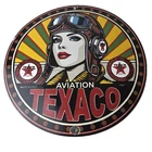 Vintage Texaco Gasoline Sign - Aviation Pilot Gas Pump Porcelain Sign