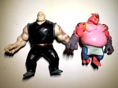 TMNT Villains Action Figure Lot   Hun (2003) & Meat Sweats (2018)  Playmates