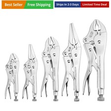 5-Piece Locking Pliers Set, Pliers Tool Set, Vice Grips with Chrome-vanadium ...