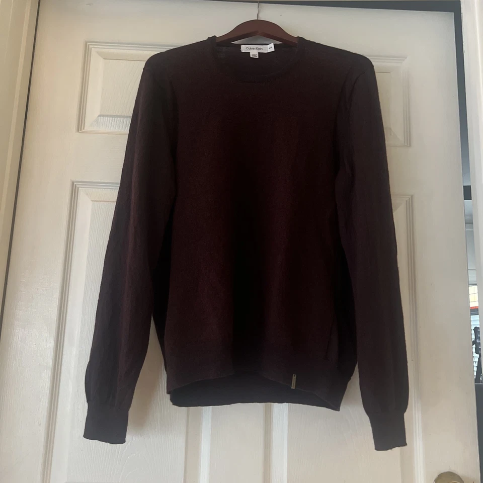 Calvin Klein Men’s Burgundy Sweater Size XL Wool Blend - Image 3 of 4