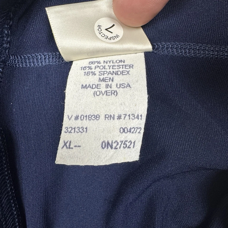 Vintage 80s LL Bean Padded Cycling Shorts Mens XL Nylon Stretch Made In USA Navy - Image 3 of 4