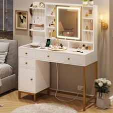 Vanity Desk with Mirror and Lights Makeup Vanity with Drawers