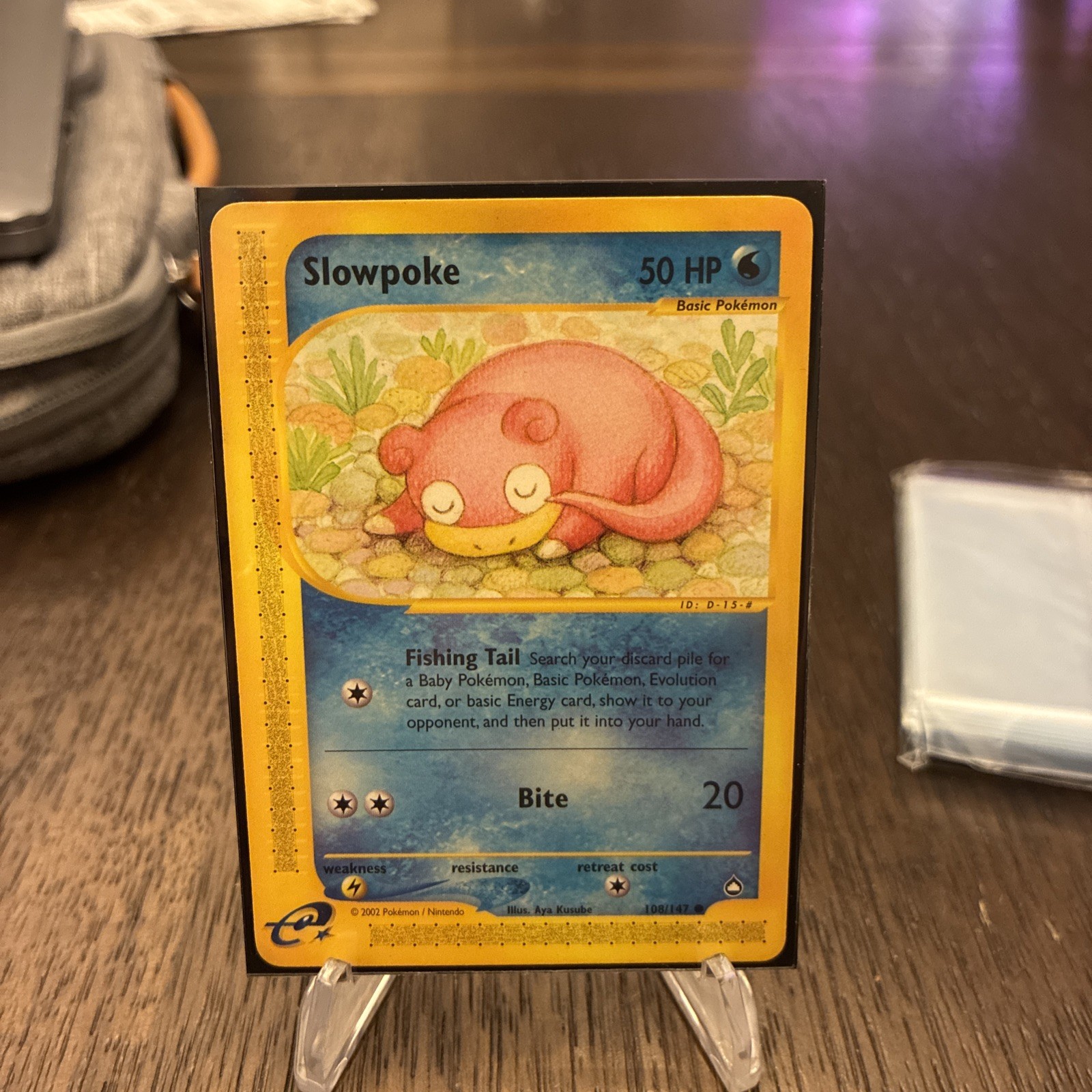 Pokemon TCG Slowpoke Common Card Aquapolis E Series 108/147 NM