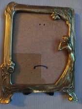 VINTAGE BRASS ART NOUVEAU  Large  10 inches x 7    PHOTO FRAME  Elegant  Lady