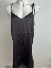 Miss to Mrs Black Slip Me On Silky Satin Slip Dress Size M NWT Bridal