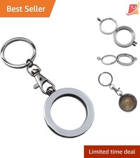 Coin Holder Metal Keychain Unisex Adult Durable Fits 34mm Medallions
