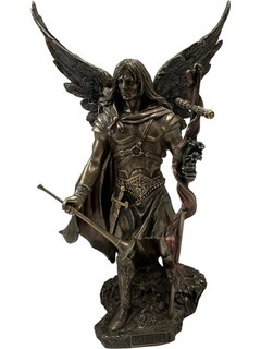 Unbranded Archangel Gabriel Bronze Coloured Angel Statue Religious Figure 1285